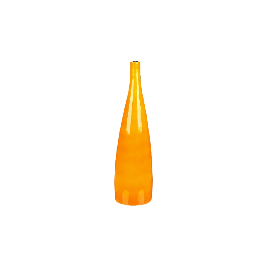 Vibrant Orange Glossy Ceramic Bottle Vase - 16 inch Modern Decorative Bud Vase