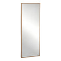 Espejo de cuerpo entero rectangular moderno, marco fino de madera natural, para pared