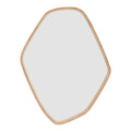 spejo decorativo orgánico irregular estilo nórdico, marco de madera clara, para pared